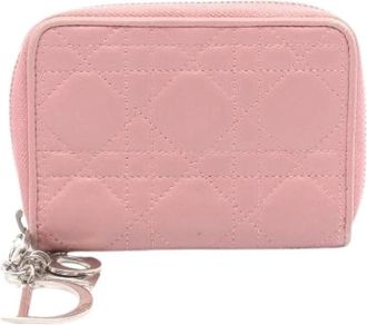 Dior Pre-owned Lady Dior leren portemonnee - Dames - Vintage Accessoires - Roze - ONE Size - Leer - Vintage