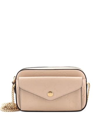 Gucci Front Pocket Chain Jumbo GG Embossed Leather Super Mini shoulder bag - women - Calf Leather - One Size - Neutrals