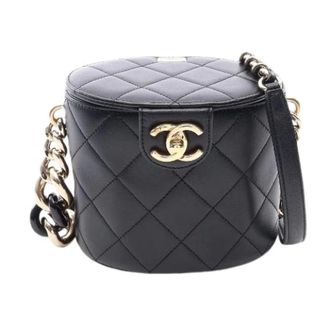 Chanel Pre-owned Matelasse Lamslederen Schoudertas - Dames - Pre-owned - Zwart - Maat: ONE Size Leer