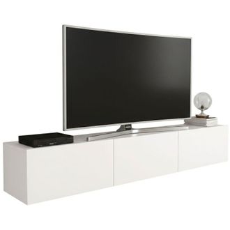 Dmora Mobile porta tv Barzago, Credenza da soggiorno, Armadio basso per tv, Base parete attrezzata, 180x32 h30 cm, Bianco - Dmora