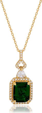 Suzy Levian Colorful Cubic Zirconia Pendant Necklace in Green at Nordstrom Rack