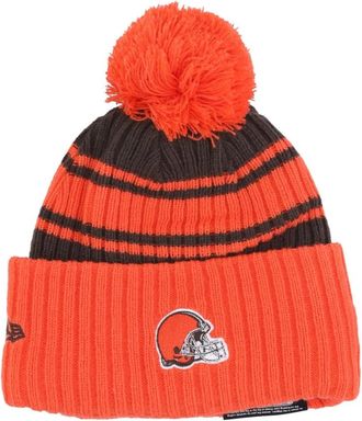 New Era New Era, Beanies, male, Orange, Size: ONE SIZE Cleveland Browns Pom Pom Beanie Hat