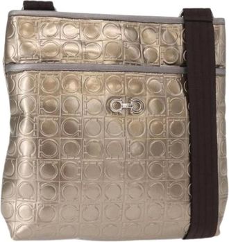 Ferragamo Pre-owned Cross Body Bags, female, Yellow, Size: ONE SIZE Pre-owned Coated Canvas Shoulder Bag