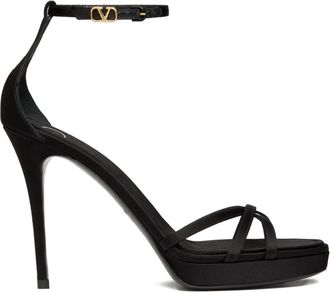 Valentino Garavani Sandali platform Eveninglam in raso 120mm - Nero