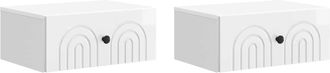 vidaXL Mesita De Noche De Pared 2 Uds. Brillante 49 X 34,5 X 20 Cm Vidaxl