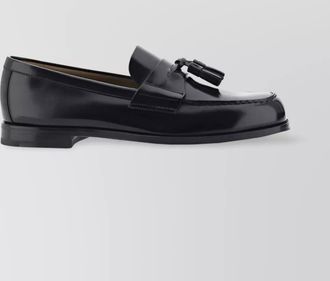 Prada calfskin loafers patent leather tassel
