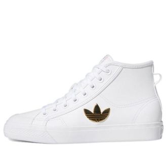 adidas (WMNS) adidas Nizza Trefoil Hi Cloud White Gold Metallic H01134