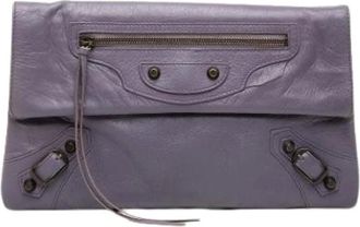 Balenciaga Pre-owned Motocross Envelope Clutch - - Pre-owned - Donna - Viola - ONE SIZE