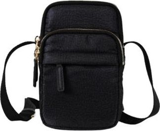 Borbonese Telefoonhoesje Schoudertas - Dames - Mini tas - Zwart - ONE Size - Leer - Tassen