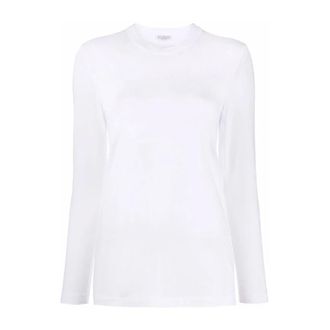 Brunello Cucinelli Truien & Vesten, Dames, Wit, S, Katoen, Zachte knitwear voor vrouwen