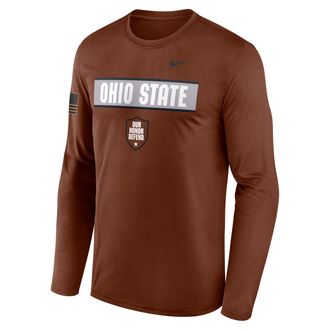 Nike Ohio State Courtside Nike Mens Dri-FIT College Long-Sleeve T-Shirt in Brown | 02TJ2GYOHD-VZG