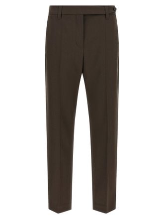 Brunello Cucinelli Brown Virgin Wool Dress Womens Pants