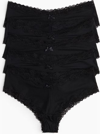H&M 5-pack microfiber hipster briefs in Black at Nordstrom, Size X-Large