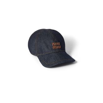 Miu Miu Denim Baseball Cap, Woman, Blue/brandy, Size M