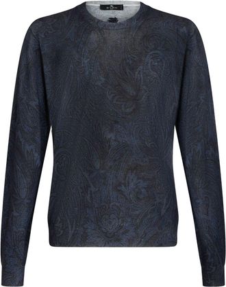 Etro paisley-jacquard fine-knit jumper - men - Cashmere/Silk - M - Blue