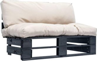 vidaXL Sof&aacute; De Palets De Jard&iacute;n Con Cojines Color Arena Madera De Pino Vidaxl