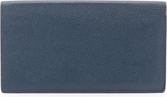 Herm&egrave;s Navy Epsom Leather Leather Long Wallet (Bi-Fold) (Pre-Owned)