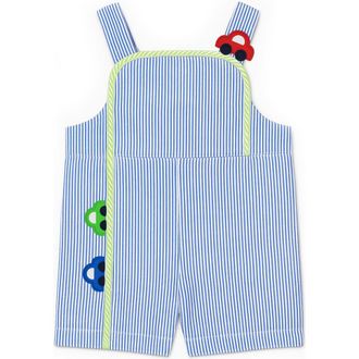 Florence Eiseman Seersucker Shortall With Cars in Blue/white at Nordstrom, Size 9M