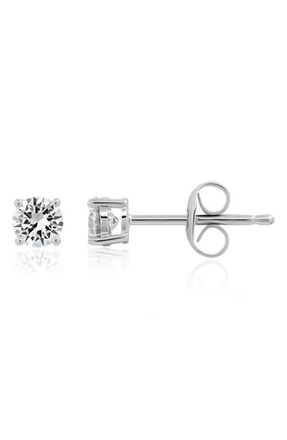 Crislu Brilliant Cut Cubic Zirconia Stud Earrings in Pure Platinum/Clear Stone at Nordstrom