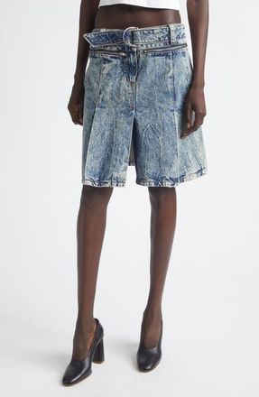Vaquera Denim Car Wash Pleated Skirt in Blue at Nordstrom, Size X-Small