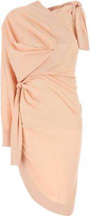 Ferragamo Womens Pink Cotton Blend Dress - Peach - Size Medium