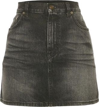 Saint Laurent Mini-spijkerrok - Zwart