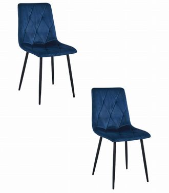 OEM Silla Libra - Terciopelo Azul Marino / Patas Negras X 2
