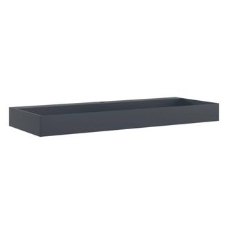 Berkfield Home Wash Basin 120x46x11 cm Mineral Cast/Marble Cast Anthracite in Black | Size: 120 x 46 x 11 cm