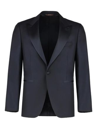 Canali peak-lapel wool suit - Blue
