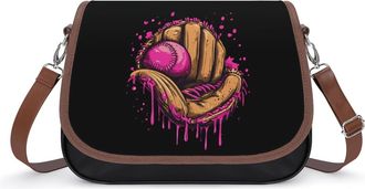Generic Drip Ice Cream Sprinkles Baseball Glove Crossbody Bag Womens Handbag PU Message Bags Shoulder Purse with Adjustable Strap