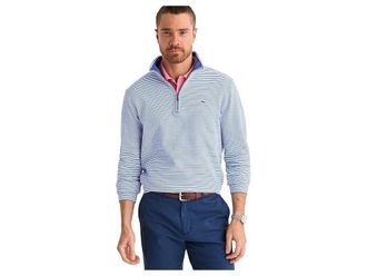 Vineyard Vines Saltwater Quarter Zip Mens Sweatshirt White Bradley Stripe : 2XL, Cotton/Polyester
