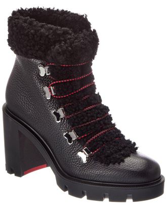 Christian Louboutin Leather & Shearling Boot