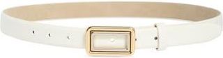 Steve Madden Two-Tone Buckle Textured Faux Leather Belt in White at Nordstrom Rack, Size X-Large