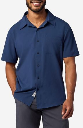 Marmot AirExchange SolarShield UPF Short Sleeve Button-Up Shirt in Nightfall Navy at Nordstrom, Size Xx-Large