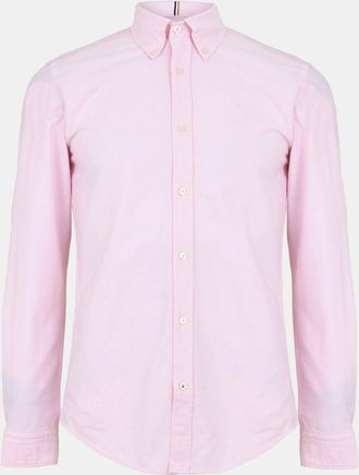 HUGO BOSS Mens Plain Long Sleeve Shirt in Light/Pstl Pink - Size X-Large
