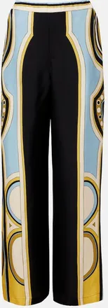 La DoubleJ Club printed silk twill wide-leg pants