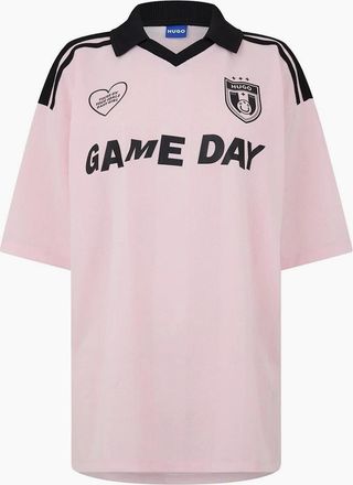 HUGO BOSS Womens Dila B Game Day Football Shirt - Lt Pstl Pink - Size: 10/8