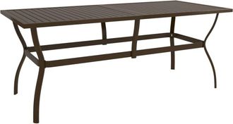 vidaXL Mesa De Jard&iacute;n De Acero Marr&oacute;n 190x80x72 Cm Vidaxl