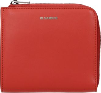 Jil Sander Damens Orangefarbene Ledergeldb&ouml;rsen