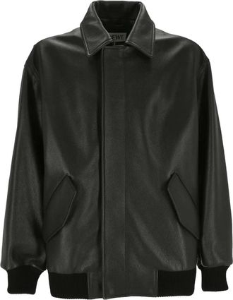 Loewe leather bomber jacket - Nero