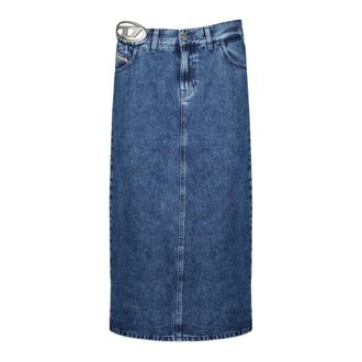 Diesel Denim Skirts, female, Blue, Size: W29 D Sky S1 Midi Skirt