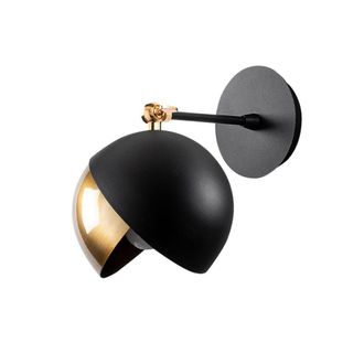 Wonderlamp Aplique de pared orientable negro y detalles en oro