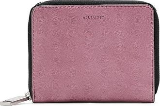 AllSaints Lena Hex Zip Wallet Wallet Womens Handbags Raspberry Pink, Leather