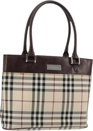 Burberry Pre-owned Handbags, female, Beige, Size: ONE SIZE Pre-owned Canvas Handbag