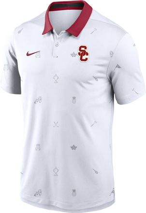 Nike USC Vapor Pattern Nike Mens Dri-FIT College Polo in White | 00HT08DVSCJ-RNS