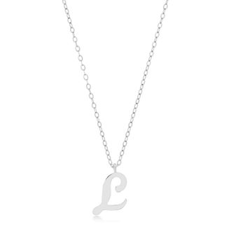 MAX + STONE 10k Solid White or Yellow Gold Dainty Script Initial with Extendable Necklace, 16+2 inches