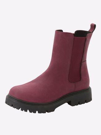 Sheego Ankleboots SHEEGO, Damen, Gr. 40, XXL-Schaft, rot (bordeaux), Lederimitat, Schuhe Ankleboots