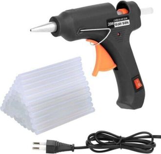 OEM Pistola De Pegamento Caliente Con 20 Mini Barras De Pegamento, Herramienta De Reparaci&oacute;n R&aacute;pida Para El Hogar Y La Oficina, 20 W (negra) Mumu
