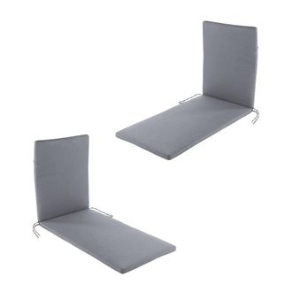 ED&Egrave;N JARD&Iacute; Pack de 2 cojines para tumbona olefin gris 196x60x5 cm