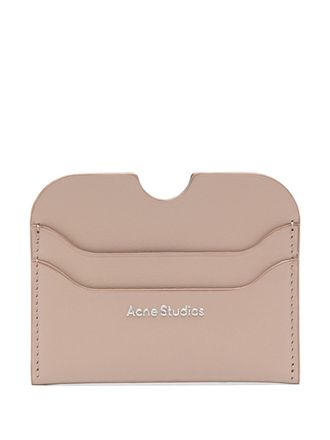 Acne Studios Leren pasjeshouder met logoprint - Beige